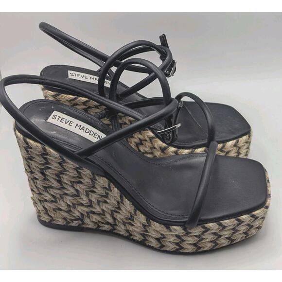 Steve Madden UNIFY Platform Wedge Sandals Ankle Strap 6.5 M  MSRP $109 - Picture 1 of 8